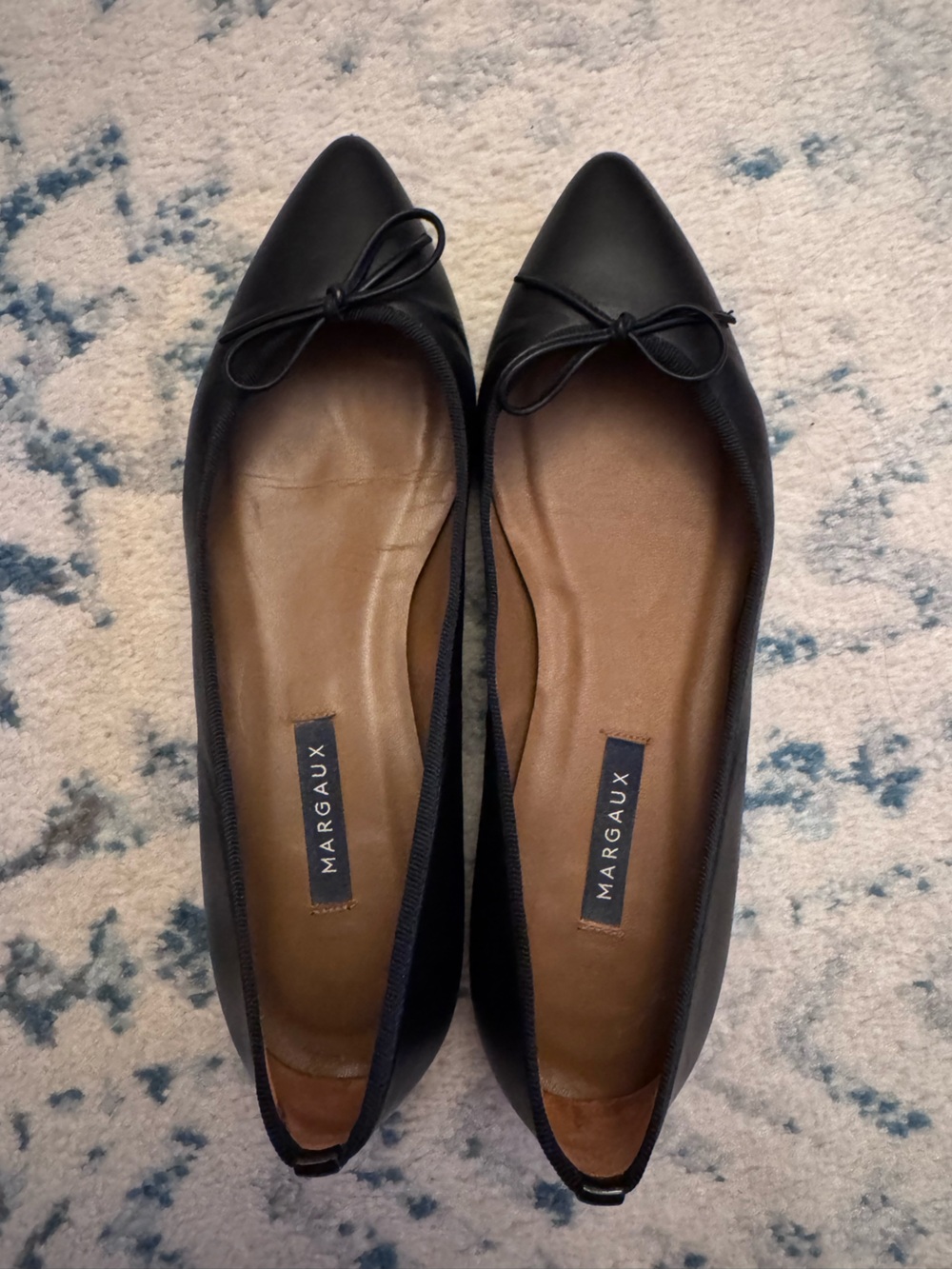 Margaux Black Pointed Toe Ballet Flats Size 39